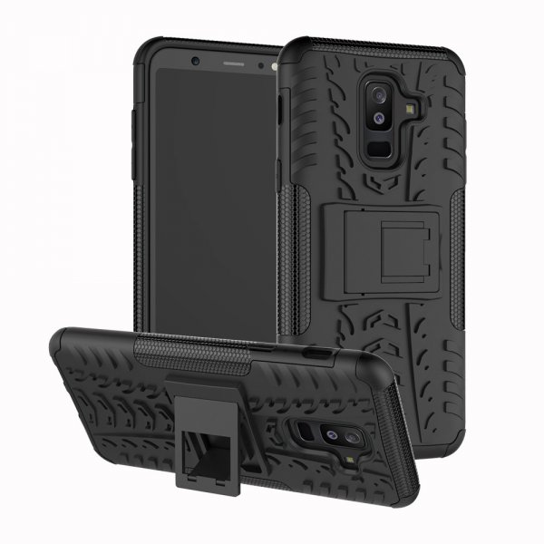Samsung Galaxy A6 Plus 2018 Kuori Armor RengasKuvio Musta