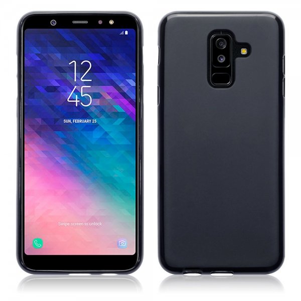 Samsung Galaxy A6 Plus 2018 Suojakuori TPU-materiaali-materiaali Matta Musta