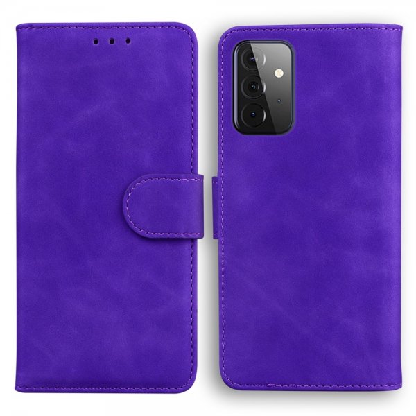 Samsung Galaxy A72 Kotelo Nahkarakenne Violetti