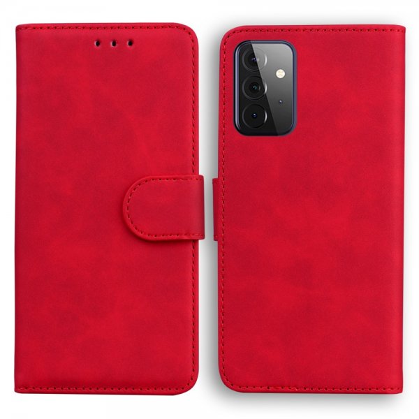 Samsung Galaxy A72 Kotelo Nahkarakenne Punainen