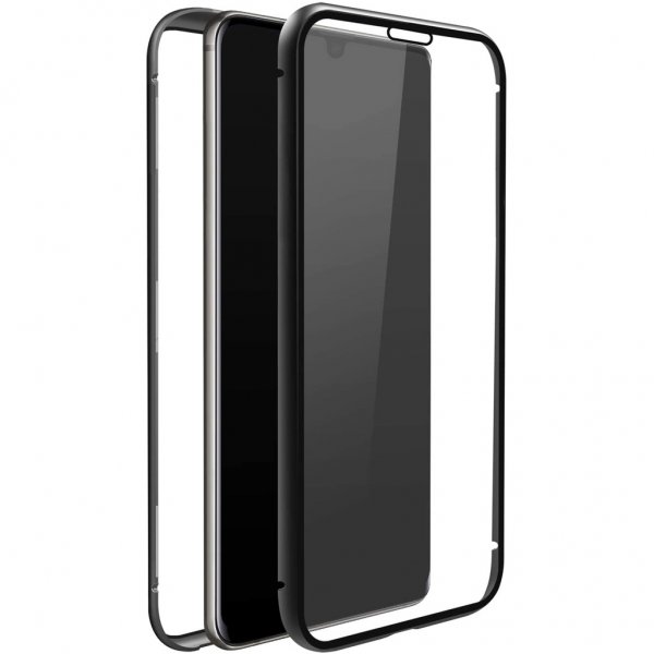 Samsung Galaxy A72 Kuori 360° Real Glass Case Musta Läpinäkyvä