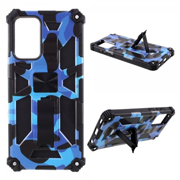 Samsung Galaxy A72 Kuori Magneettisella jalustatoiminnolla Camouflage Sininen