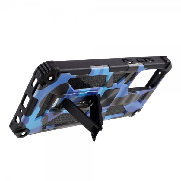 Samsung Galaxy A72 Kuori Magneettisella jalustatoiminnolla Camouflage Sininen