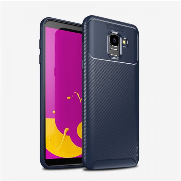 Samsung Galaxy J6 2018 Kuori Hiilikuiturakenne Sininen