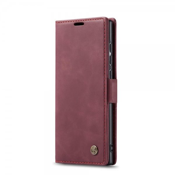 Samsung Galaxy Note 10 Lite Suojakotelo Retro Flip VinPunainen
