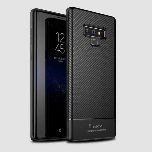 Samsung Galaxy Note 9 MobilSuojakuori TPU-materiaali-materiaali Hiilikuitu-look Musta