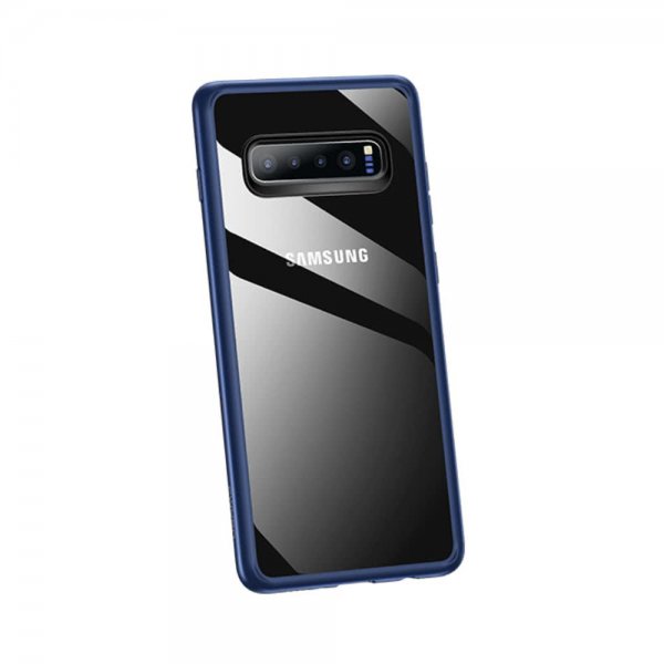 Samsung Galaxy S10 Plus Suojakuori Mant Series TPU-materiaali-materiaali Kovamuovi Sininen