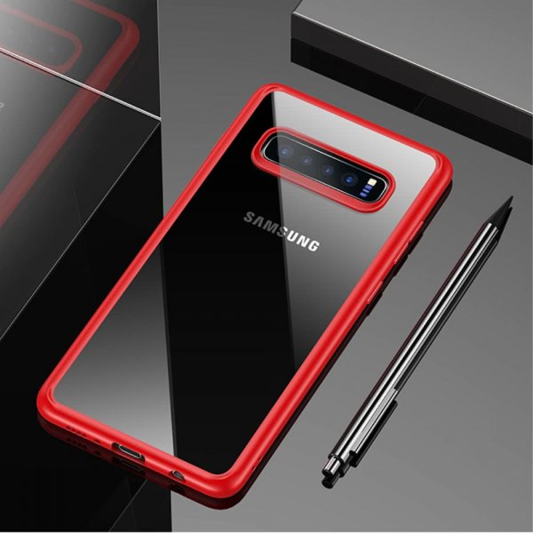 Samsung Galaxy S10 Suojakuori Mant Series TPU-materiaali-materiaali Kovamuovi Punainen