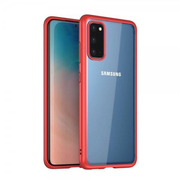 Samsung Galaxy S20 Kuori Läpinäkyvä Selkä Punainen