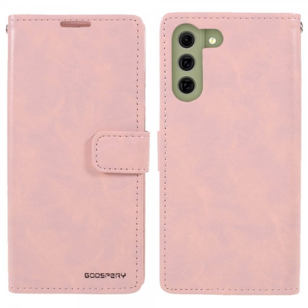 Samsung Galaxy S21 FE Kotelo Nahkarakenne Vaaleanpunainen