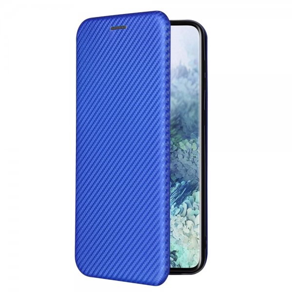 Samsung Galaxy S21 Plus Suojakotelo Hiilikuiturakenne Sininen