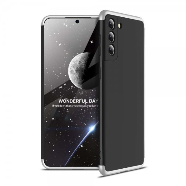 Samsung Galaxy S21 Kuori Kolmiosainen Hopea Musta