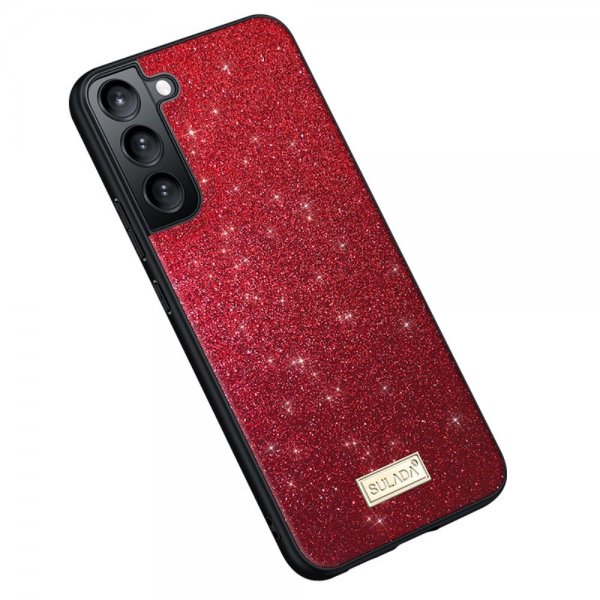 Samsung Galaxy S22 Plus Kuori Glitter Punainen