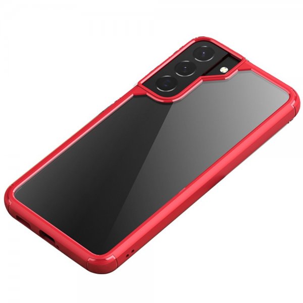 Samsung Galaxy S22 Plus Kuori Läpinäkyvä takaosa Punainen