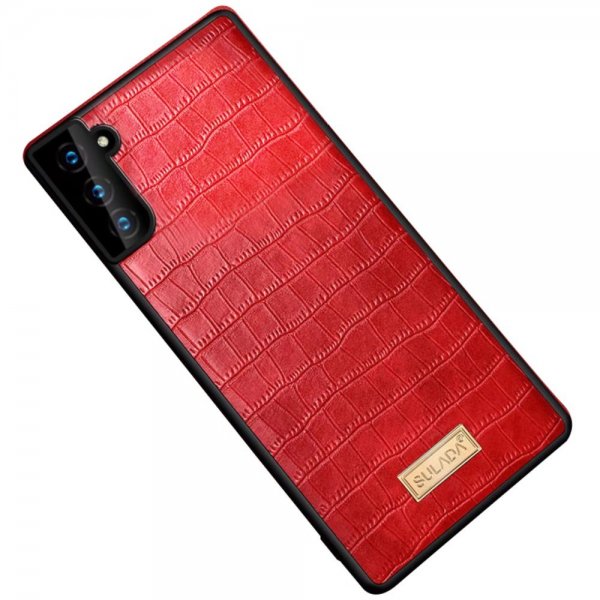 Samsung Galaxy S22 Kuori Krokotiilikuvio Punainen