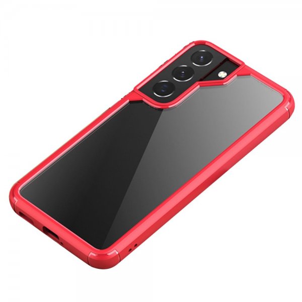 Samsung Galaxy S22 Kuori Läpinäkyvä takaosa Iskunkestävä Punainen