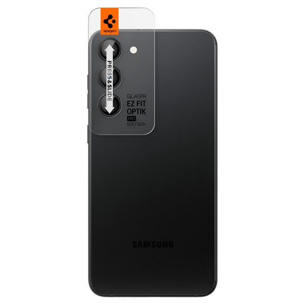 Samsung Galaxy S23/S23 Plus/S24 Kameran suoja GLAS.tR EZ Fit Optik Pro 2-pack Musta