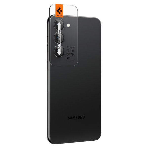 Samsung Galaxy S23/S23 Plus/S24 Kameran suoja GLAS.tR EZ Fit Optik Pro 2-pack Musta
