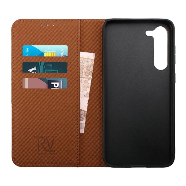 Samsung Galaxy S23 Kotelo Detachable Wallet Case Ruskea