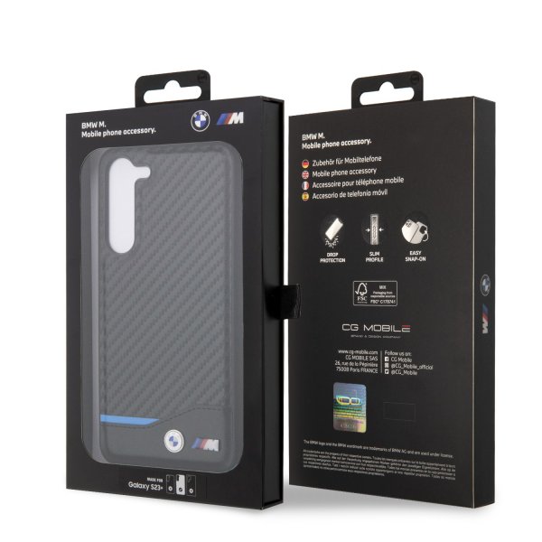 Samsung Galaxy S23 Plus Kuori Carbon & Stripe Musta