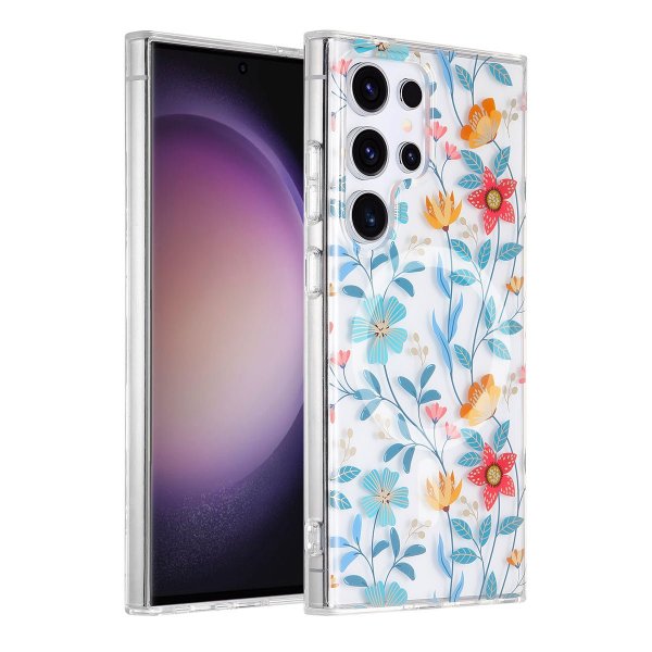 Samsung Galaxy S23 Ultra Kuori Kukkakuvio MagSafe Oksat