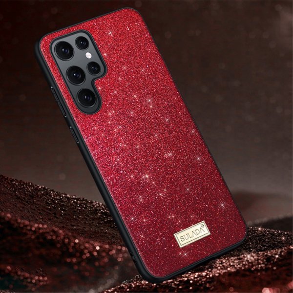 Samsung Galaxy S23 Ultra Kuori Glitter Punainen