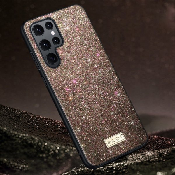 Samsung Galaxy S23 Ultra Kuori Glitter Ruusukulta