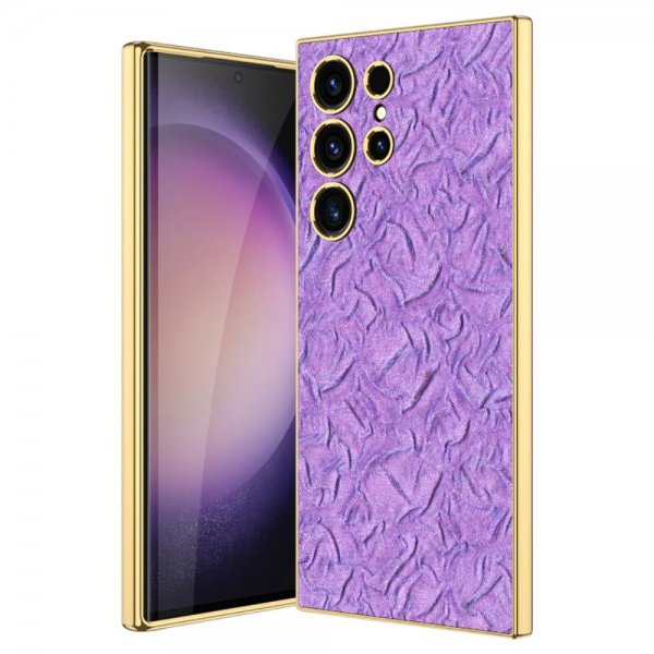 Samsung Galaxy S23 Ultra Kuori Kangas Pinnoitettu reuna Violetti