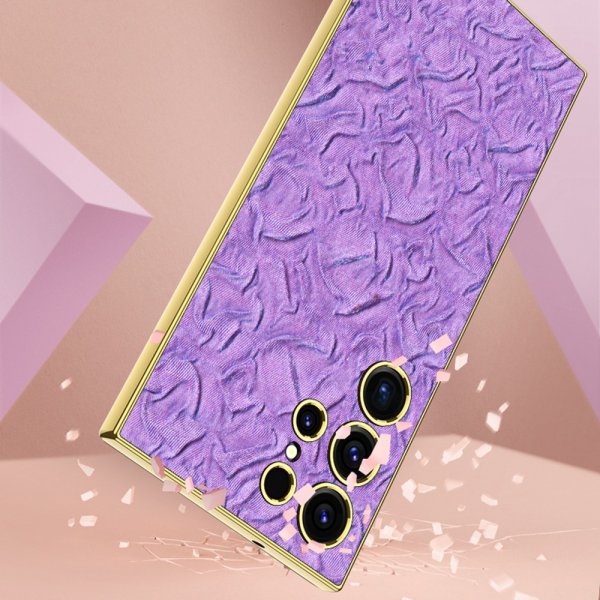 Samsung Galaxy S23 Ultra Kuori Kangas Pinnoitettu reuna Violetti