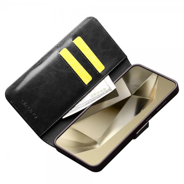 Samsung Galaxy S24 Plus Kotelo Aito Nahka Musta