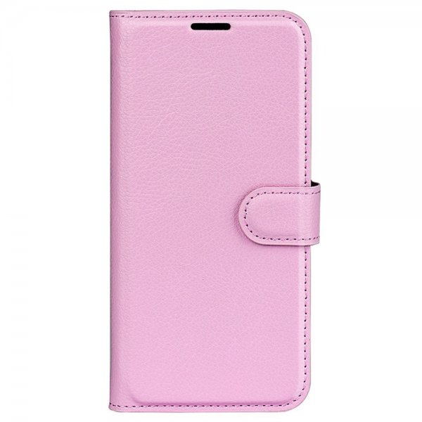 Samsung Galaxy S24 Plus Kotelo Litchi Vaaleanpunainen