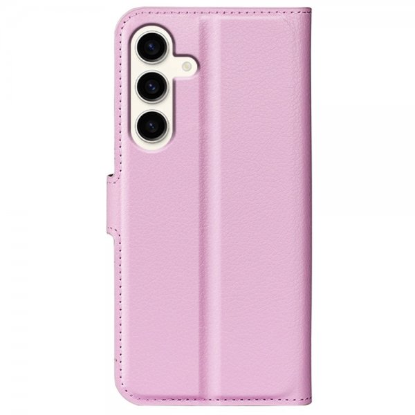 Samsung Galaxy S24 Plus Kotelo Litchi Vaaleanpunainen