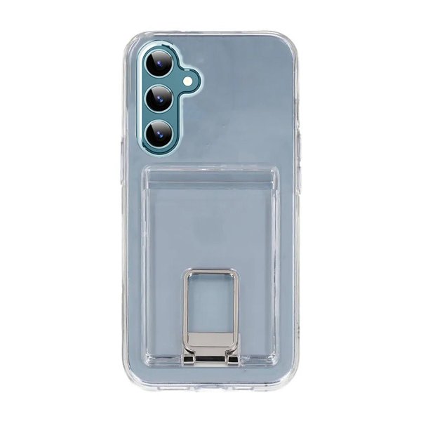 Samsung Galaxy S24 Plus Kuori with Stand Card Holder Läpinäkyvä