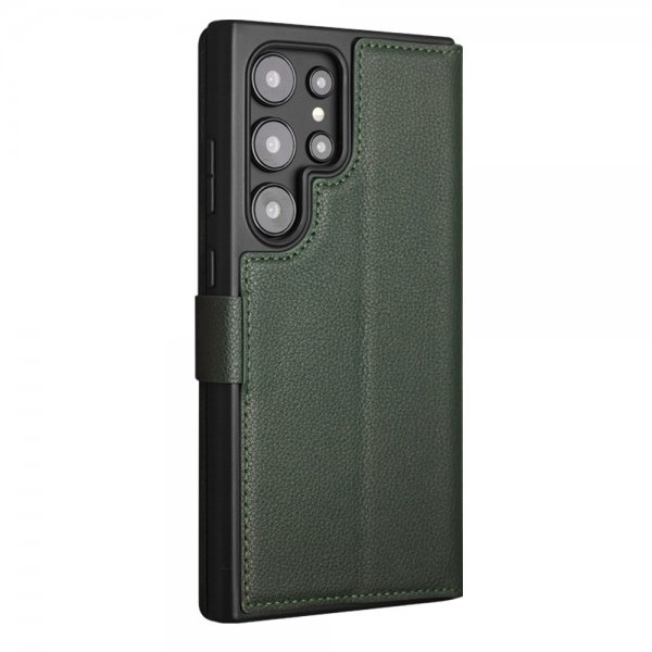 Samsung Galaxy S24 Ultra Kotelo Aito Nahka Vihreä
