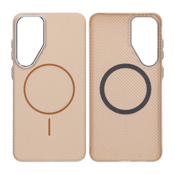 Samsung Galaxy S25 Kuori Hiilikuitukuvio MagSafe Kulta