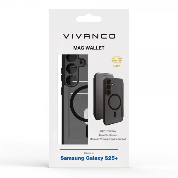 Samsung Galaxy S25 Plus Kotelo Mag Wallet Musta