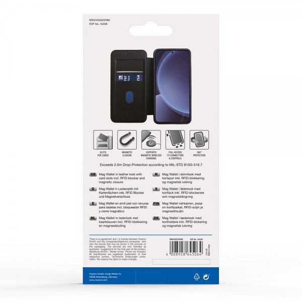 Samsung Galaxy S25 Plus Kotelo Mag Wallet Musta