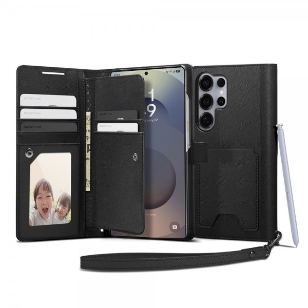 Samsung Galaxy S25 Ultra Kotelo Wallet S Musta