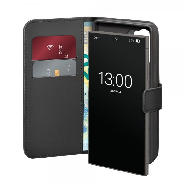 Samsung Galaxy S25 Ultra Kotelo Wallet Stand Musta