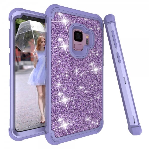 Samsung Galaxy S9 Hybrid Suojakuori Glitter LjusVioletti