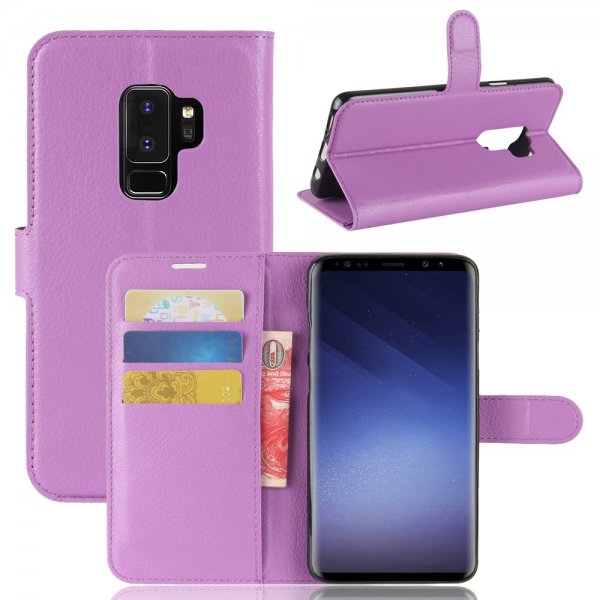 Samsung Galaxy S9 Plus Kotelo PU-nahka Litch Violetti