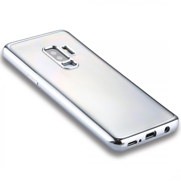 Samsung Galaxy S9 Plus Suojakuori Pinnoitettu TPU-materiaali-materiaali Hopea