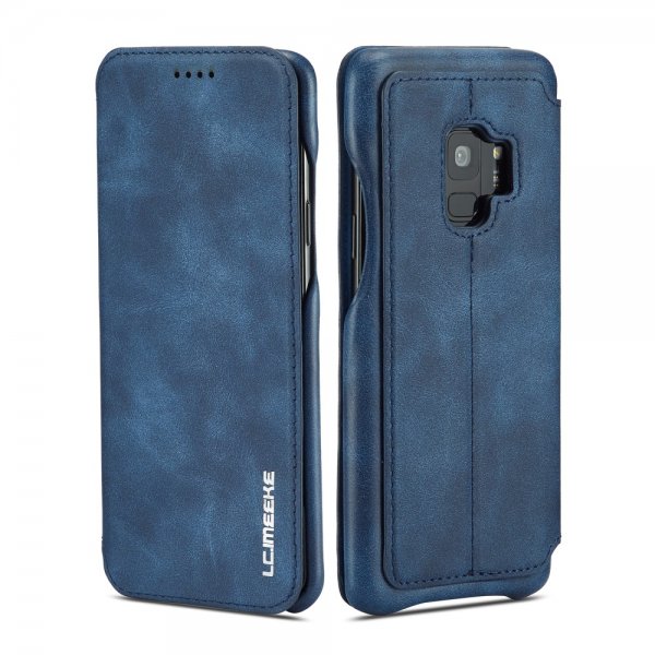 Samsung Galaxy S9 Retro Kotelo PU-nahka Sininen