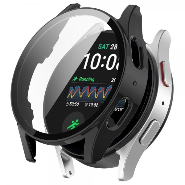 Samsung Galaxy Watch 7 40mm Kuori Sisäänrakennettu näytönsuoja Musta