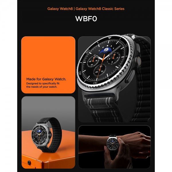 Samsung Galaxy Watch 8 40/44mm/Classic 46mm Ranneke WBF0 Musta