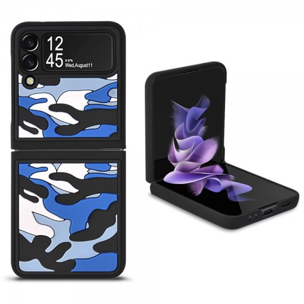 Samsung Galaxy Z Flip 3 Kuori 3D Maastokuvio Sininen
