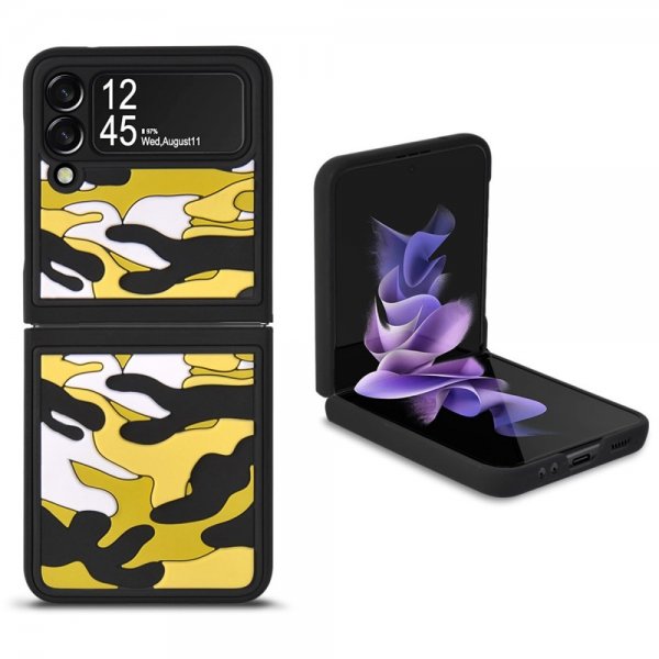 Samsung Galaxy Z Flip 3 Kuori 3D Maastokuvio Keltainen