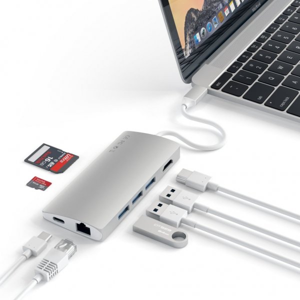 USB-C Multi-Port adapteri 4K Gigabit Ethernet V2 Hopea