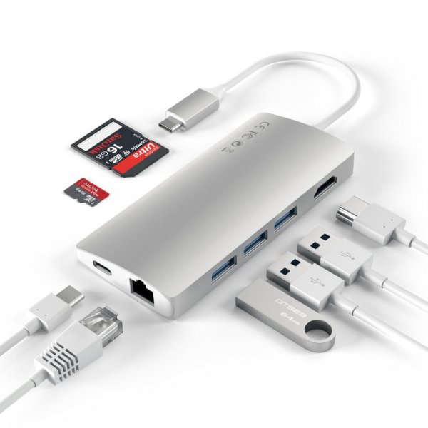 USB-C Multi-Port adapteri 4K Gigabit Ethernet V2 Hopea