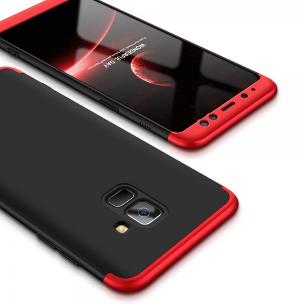 Kuori Samsung Galaxy A8 2018 Kovamuovi Kolmi Punainen Musta
